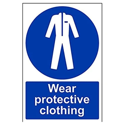 Image of V Safety Wear Protective Clothing PPE Sign 200mm x 300mm Self Adhesive Vinyl