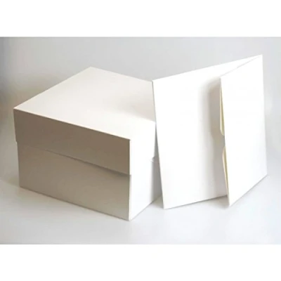 Image of 1 x 16&quot; 6&quot; Inch Plain White Cake Box