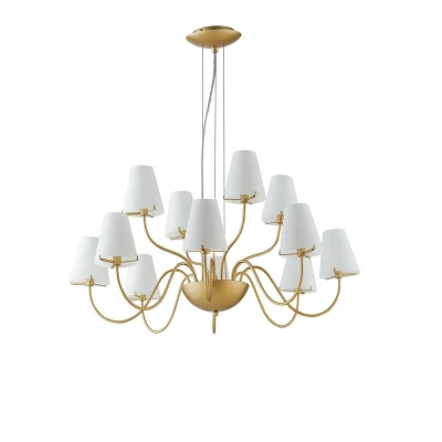 Image of CANTO 2 Light Chandeliers with Shades Gold 83x40.5cm