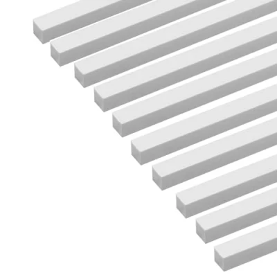 Image of PHasz 10 Pieces ABS Square Rod, White Plastic Solid Bar length 500Mm Side 0.5 5Mm Suitable for DIY Sand Table Model,Side 4mm
