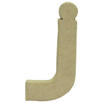 Image of Décopatch Ref AC822C Papier Maché Alphabet Lowercase Letter &quot;J&quot; Fun to Decorate Using Papers, Glue &amp; Varnish, 8 x 8.2 2.4cm Brown