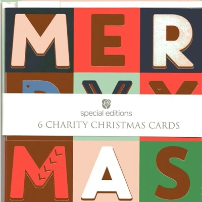 Image of Pack of 6 Merry Xmas Charity Christmas Cards Multiple Charities 559129