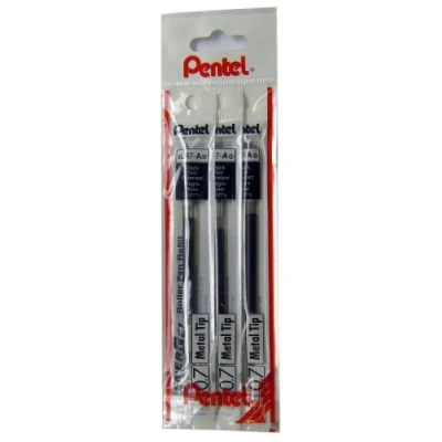 Image of Pentel LR7 V EnerGel Refill, 0.35 mm, Pack of 3 Black