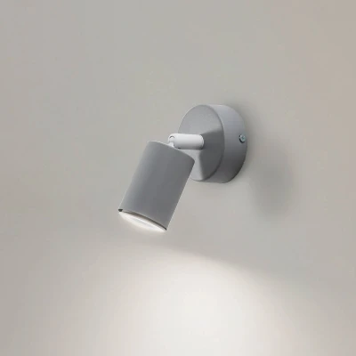Image of TK Lighting Wall spotlight Livia, grey, length 13 cm, steel, 1 bulb.