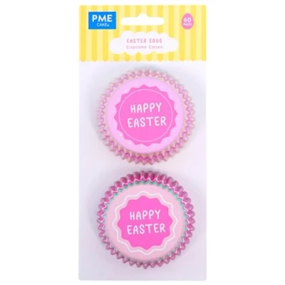 Image of PME Easter Foil Lined Cupcake Cases Happy Easter, Set of 60