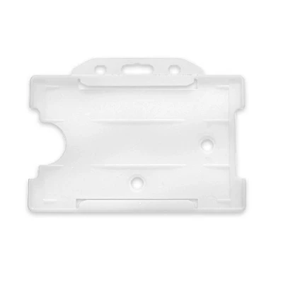 Image of CKB LTD® 1000x Clear Single Sided RIGID Slide In Open Faced ID card Badge Holders HORIZONTAL/LANDSCAPE Identity Plastic Pass Protector Holds a 86mm 54mm cr80 credit sized
