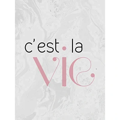 Image of Wee Blue Coo Dusty Rose Cest La Vie Large Art Print Poster Wall Decor 18x24 inch