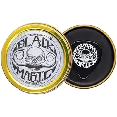 Image of Black Mustache Wax Magic Death Grip Moustache Hide Grey Hair In Beard or Extra Strong Hold Unscented 1 oz 30ml Tin Heat Source Required