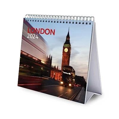 Image of Grupo Erik London Desk Calendar 2024 Desktop 8 x 7 inches 20 17 cm 12 Month Planner Gifts