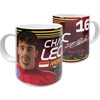 Image of Partisan Charles Leclerc F1 Ceramic Mug 11oz Red/Yellow