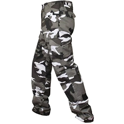 Image of Combat Trousers Cargo Camouflage Sizes 30&quot; 40&quot; (34W x Regular (32.5&quot;), Grey/Black/White (Urban))