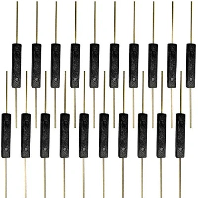 Image of QitinDasen 20Pcs Premium GPS 14A Plastic Reed Switch, 2.5X14mm Contact Magnetic Induction Normally Open (N/O) Control Switch