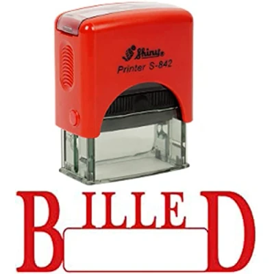 Image of Printtoo Billed Self Inking Rubber Stamp Custom Shiny Office Stationary
