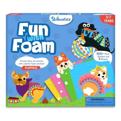 Image of Skillmatics Art Activity Fun with Foam Puppies, No Mess Felt Sticker for Kids, Stocking Stuffers, Craft Kits, DIY Activity, Christmas Gifts Boys &amp; Girls Ages 3, 4, 5, 6, 7, Travel Toys