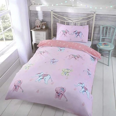 Image of Rapport Home Ellie Quilt Duvet Cover Bed Set, Polyester, Pink, Double