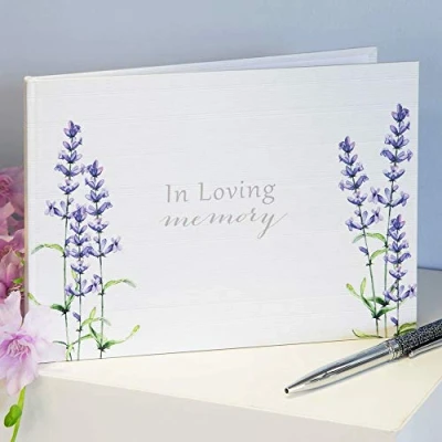 Image of Widdop and Co Thoughts of You Lavender Condolence Book