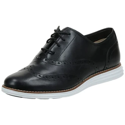 Image of Cole Haan Women&#039;s Originalgrand Wingtip Oxford, Black/Optic White, 5 UK