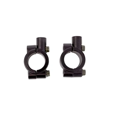 Image of Pair of universal 10 mm motorcycle mirror holder for 25 handlebars, black.