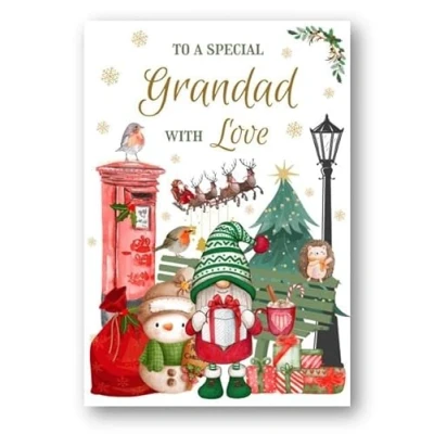 Image of Second Ave Grandad Christmas Winter Postbox Xmas Holiday Festive Greetings Card