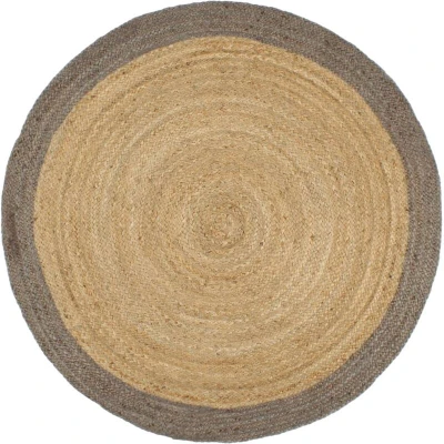 Image of vidaXL Handmade Rug Jute with Grey Border 180 cm