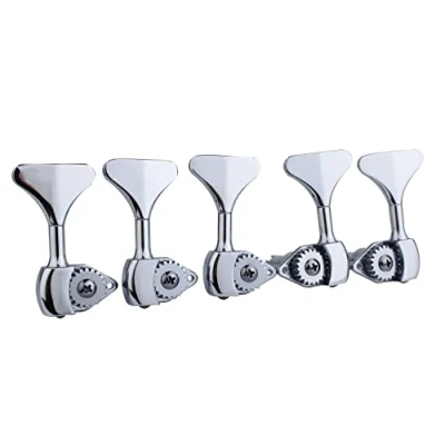 Image of Guyker Bass Machine Head (3R + 2L) 1:20 Ratio Open Gear Tuners Tuning Key Pegs Replacement for Electric Jazz Guitar or Precision Instruments Chrome