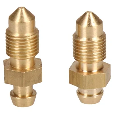 Image of AB Tools Brass Brake Caliper Bleeding Bleed Nipple Screw Bleedscrew M10 x 1mm 2pc