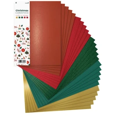Image of Netuno 25x Creative Paper Christmas Theme A4 210x297mm 8.3x11.7 in Coloured Card Craft Colourful 5 Colour Assorted DIY Set Scrapbooking Arts and Crafts Decorative cardstock