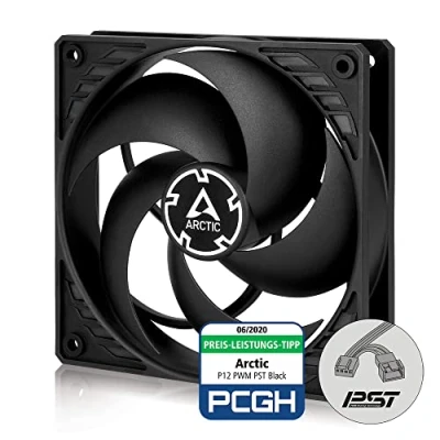 Image of ARCTIC P12 PWM PST PC Fan, 120mm Case Fan with Sharing Technology (PST), Pressure optimised, quiet motor, Computer, Speed: 200 1800 rpm (0