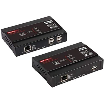 Image of TreasLin 4K HDMI KVM USB Extender, Over TCP/IP CAT5e/ CAT6, One to Many POE 328ft(100m), Receiver with 2.0 port4 Supper HD Lossless Ultralow Latency Audio/Video Extender(TSV563)