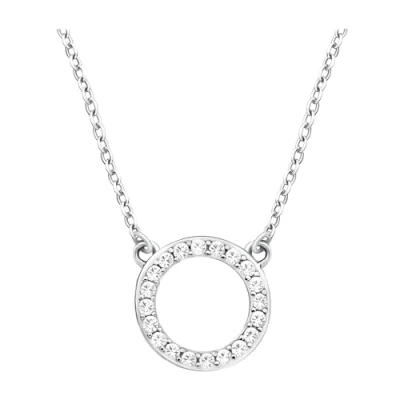 Image of Sofia Milani Women&#039;s Necklace 925 Silver with Zirconia Stone Circle Pendant 50378