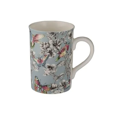 Image of Price &amp; Kensington Hummingbird Floral Duckegg Mug 300ml