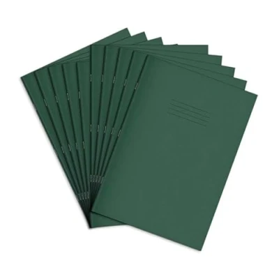 Image of RHINO A4 Exercise Book 48 page, Dark Green, 7mm Squared Pages (Pack 100)
