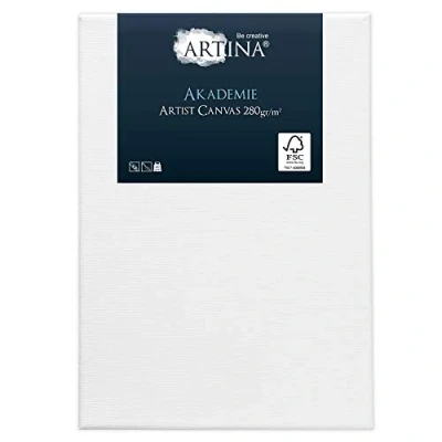 Image of Artina FSC Canvas Akademie 50x70 cm 100% Cotton Stretcher Frame 280 g/m² Blank for Art Acrylic, Watercolour &amp; Oil Painting