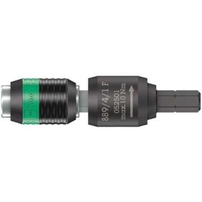 Image of Wera 889/4/1 F Rapidaptor Freewheel Bit Holder for Torque Screwdriver with Pistol Grip, 1/4&quot; x 64 mm