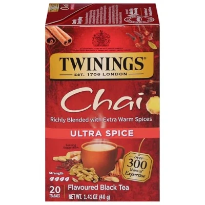 Image of Twinings of London Ultra Spice Chai Tea Bags, 20 Count