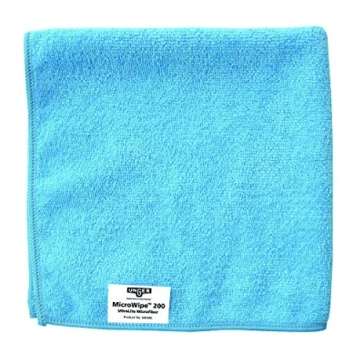 Image of Unger CG107 B MicroWipe Microfibre Cloth Pack of 10 Lint Free Cleaning Cloths Kitchen, Bathroom, Car &amp; Window Products 40 x cm, Blue