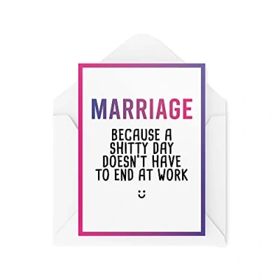 Image of Funny Anniversary Cards, Card for Him Her Women Men, Marriage Sarcastic Quote, Joke Banter Comedy Wife Husband Girlfriend CBH432