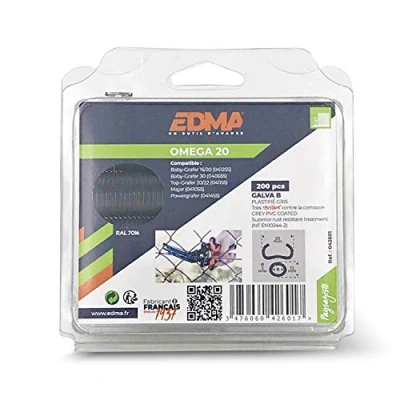 Image of EDMA 42601 Omega 20 Staple, Galvanised Grey