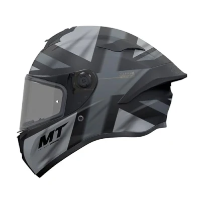 Image of MT Full Face Motorcycle Helmet. ECE 22.06. Targo S Britain Grey Anthracite
