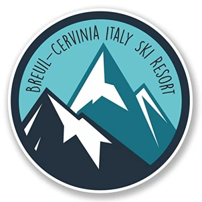 Image of 2 x 15cm/150mm Breuil Cervinia Italy Ski Snowboard Resort Vinyl Sticker Decal Laptop Travel Luggage Car Bike Sign Fun #6449