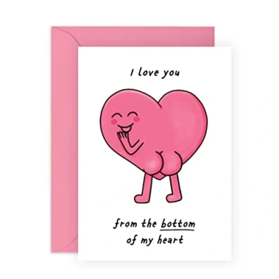 Image of Central 23 Funny Anniversary Card for Husband From Wife &#039;I Love You The Bottom Of My Heart&#039; Cards Him Her Couple Valentine&#039;s Day Boyfriend Girlfriend