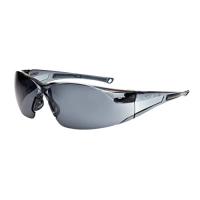 Image of Bolle RUSHPSF Rush Glasses PC with Tipgrip Anti Scratch and Fog Lens, Black/Smoke