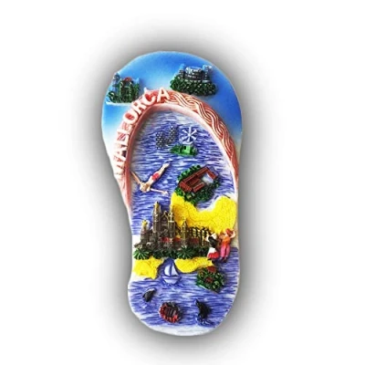 Image of Mallorca Spain 3D Slipper Shaped Refrigerator Magnet Tourist Souvenirs Resin Magnetic Stickers Fridge Home &amp; Kitchen Decoration from China