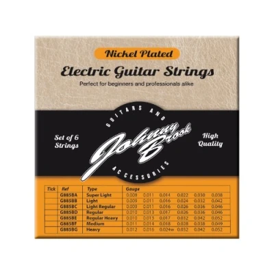 Image of Johnny Brook Set Of 6 Nickel Plated Steel Electric Guitar Strings (Medium Gauge)