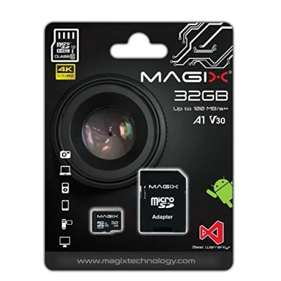 Image of Magix 32GB microSD Card Class10 V30 U3, Read Speed Up to 95 MB/s, 4K Series (SD Adapter Included)