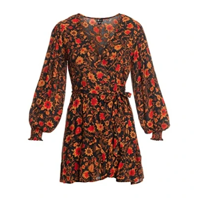 Image of Billabong in My Heart Mini Wrap Dress Women S Black