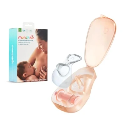 Image of Munchkin Flow 24mm Nipple Shield+ See Your Milk While You Breastfeed Breast Feeding &amp; Baby Essentials