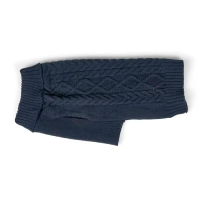 Image of Petface Knitted Dog Sweater Made From Recycled Bottles, Navy, Medium, 40 45 cm
