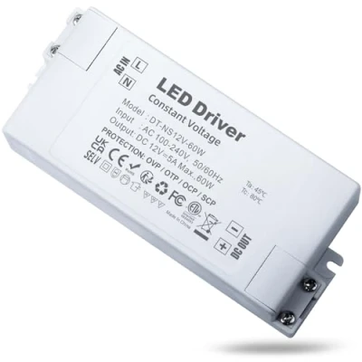 Image of REYLAX LED Driver 12V 60W 5A, 240V AC to DC Transformer LED, Constant Voltage Power Supply, Low Transformers for Strip Light, downlight, Display and G4, MR11, MR16 Light Bulbs