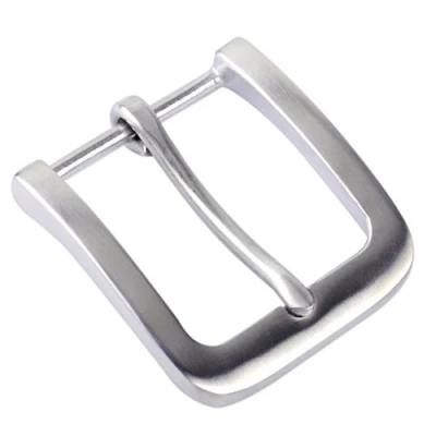 Image of Matte Silver 304 Stainless Steel Pin Buckle for Men Leather Belt Replacement Snap On 40mm Fashion